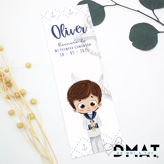 Recordatorio impreso económico Niño - Marinero (Pack 12 uds)