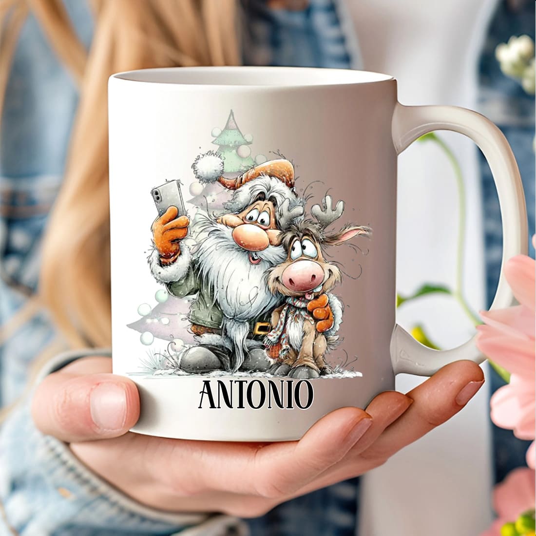 taza personalizada Papá Noel divertido – regalo navideño – De moi à toi  