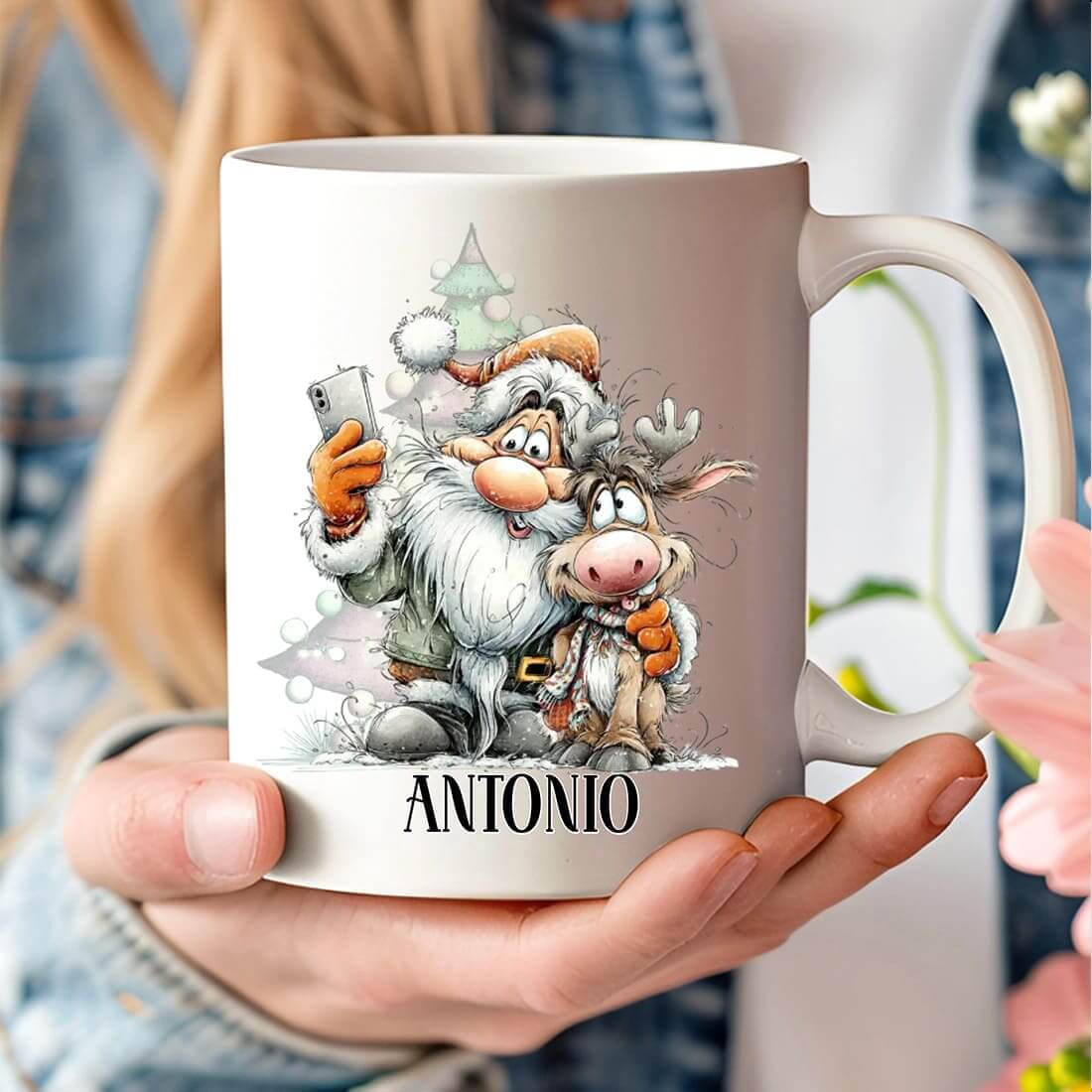 taza personalizada Papá Noel divertido – regalo navideño – De moi à toi  