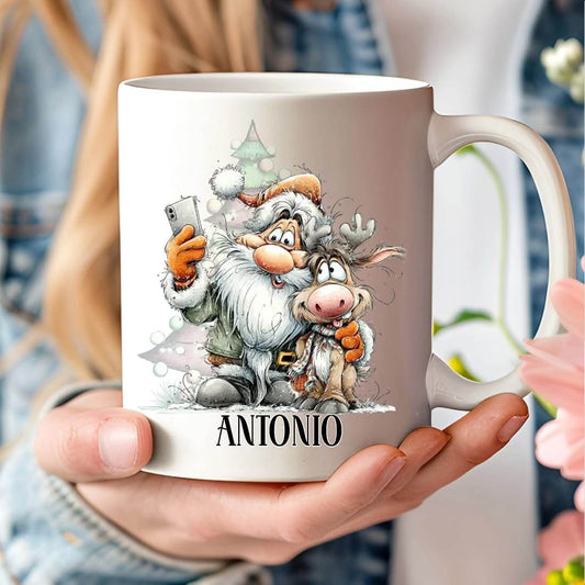 taza personalizada Papá Noel divertido – regalo navideño – De moi à toi  