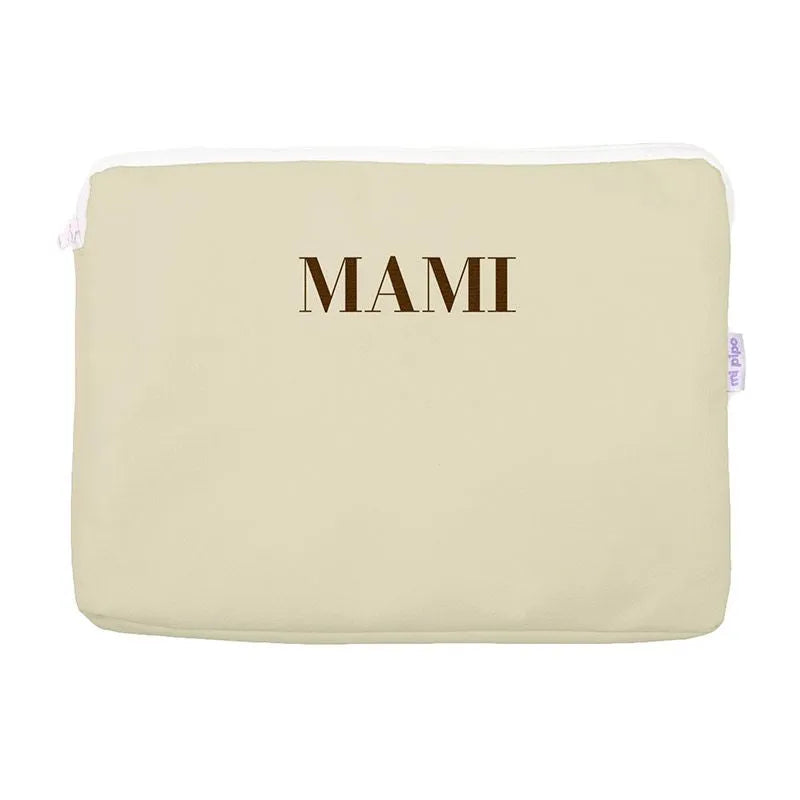 Portafolios de polipiel negro con cremallera y personalización bordada, ideal para el Día de la Madre