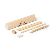 Estuche de madera natural con grabado para alumnos