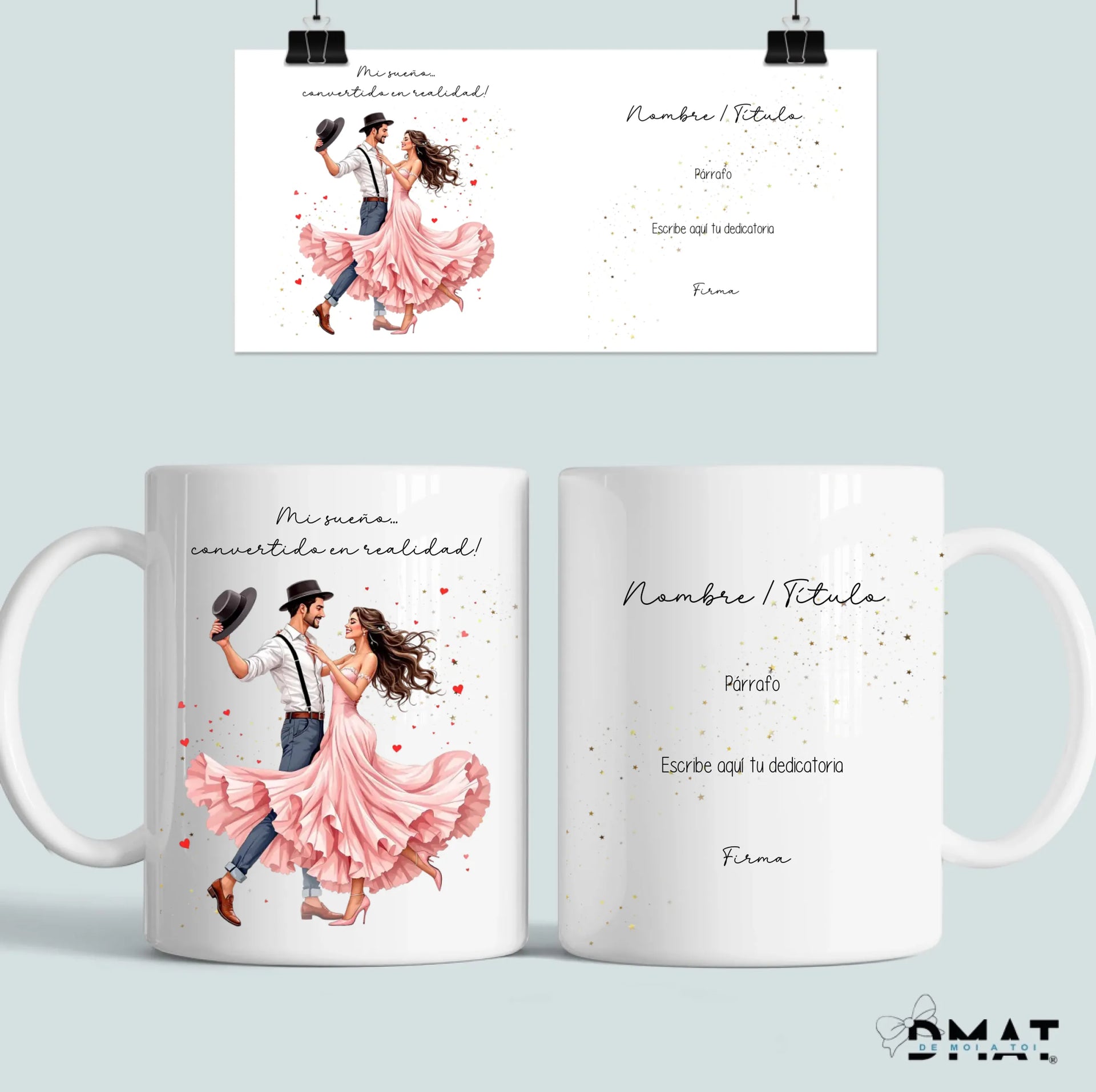 taza de amor con ilustración premium y nombres personalizados