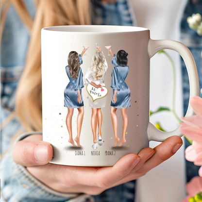 Taza con ilustración personalizada para damas de honor