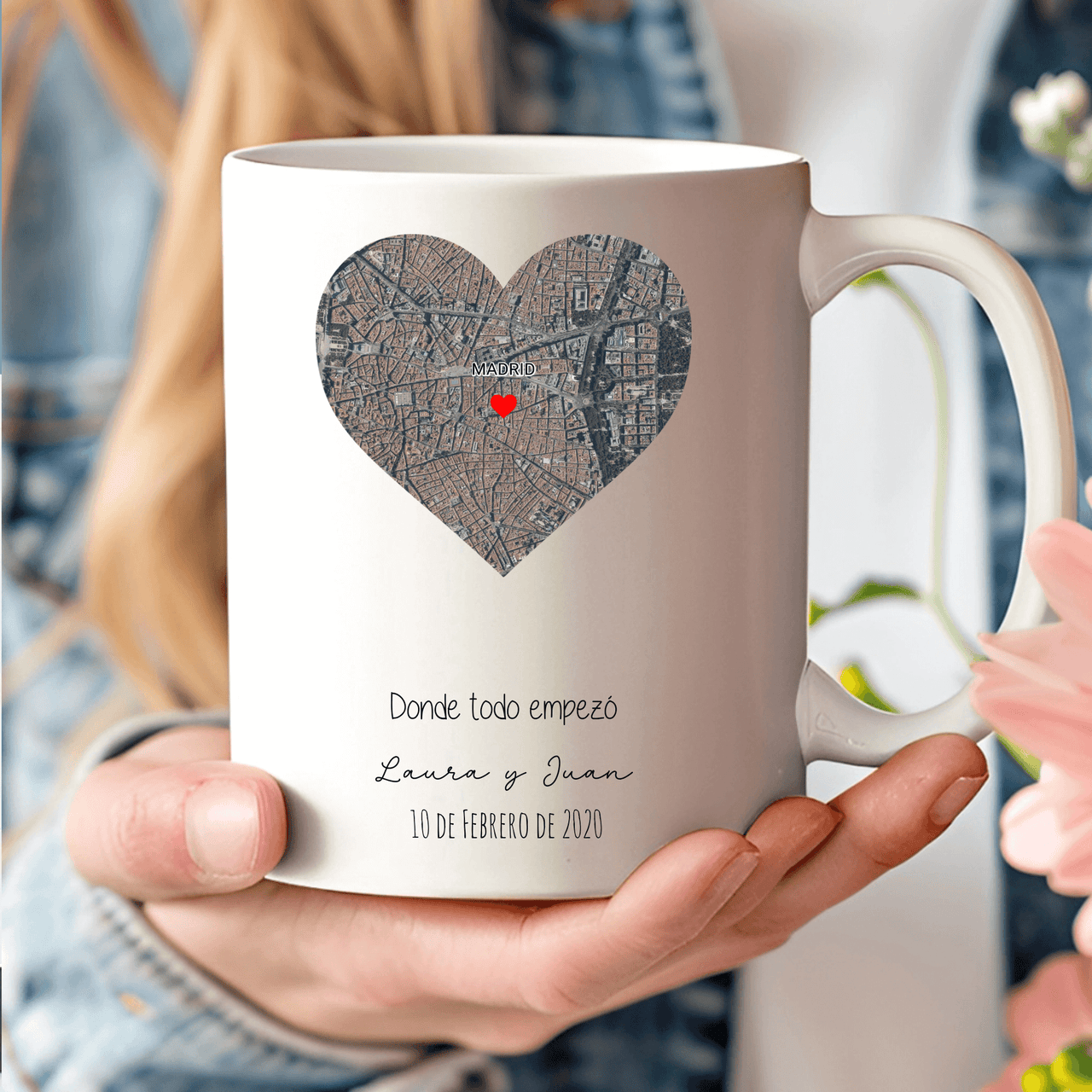 Taza personalizada con mapa de ubicación – Donde todo empezó