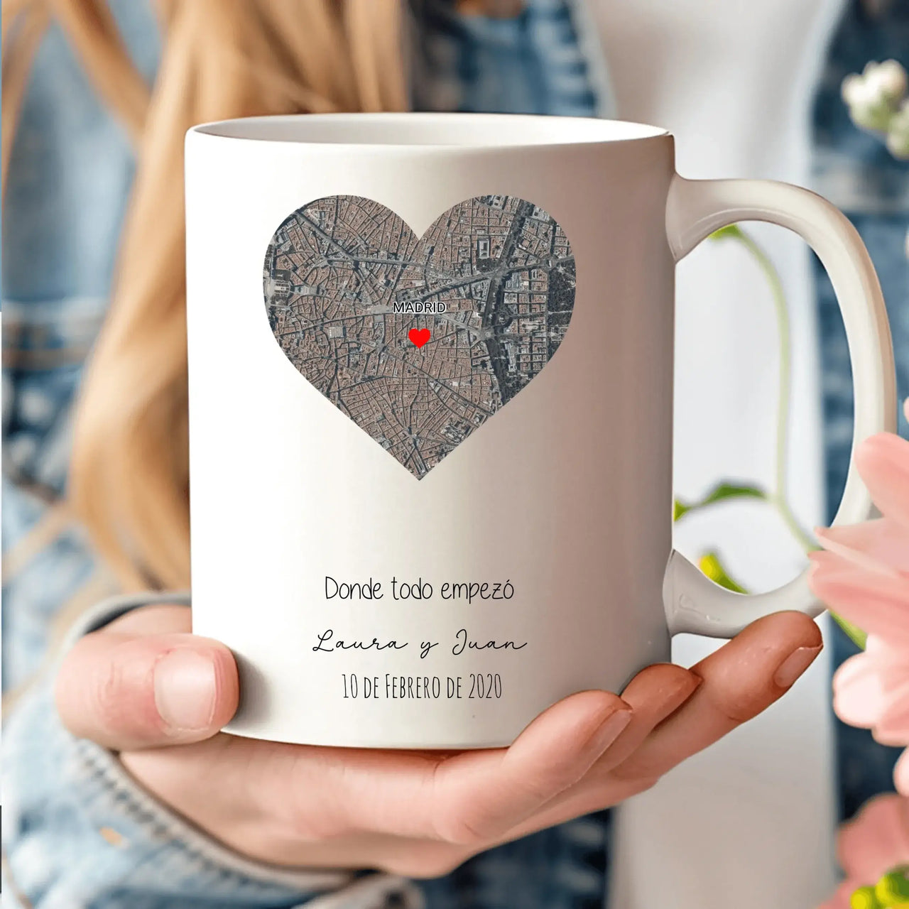 Taza personalizada con mapa de ubicación – Donde todo empezó