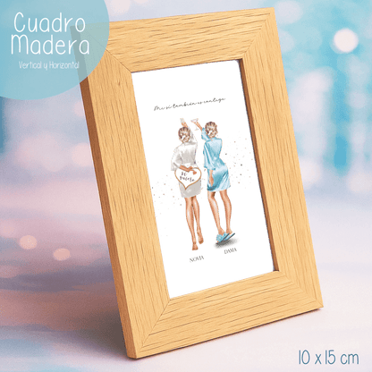 Marco de fotos con ilustraciones de Boda - Novia y Damas