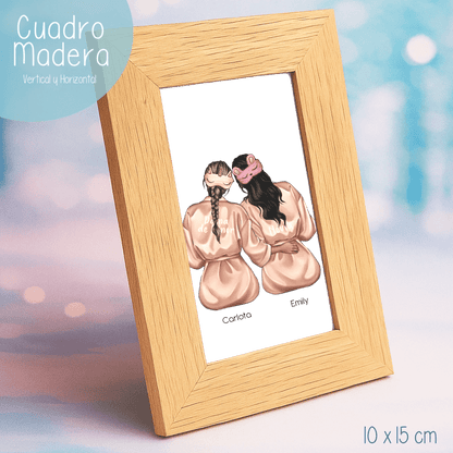 Marco de fotos con ilustraciones de Boda - Novia y Damas