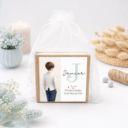 Bloc de notas comunión unisex con inicial – Detalle personalizado de comunión