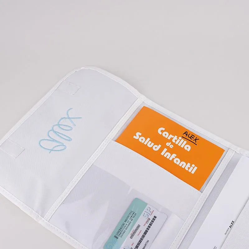 Portadocumentos personalizado con nombre para bebé y recién nacido