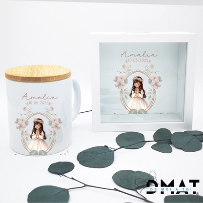 Regalo de comunión personalizado – Set de taza y hucha