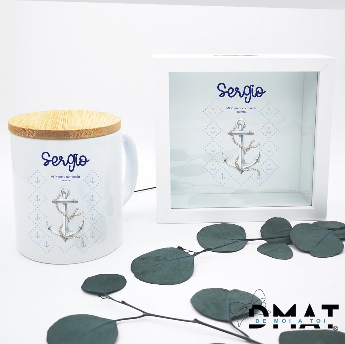 Regalo de comunión personalizado – Set de taza y hucha