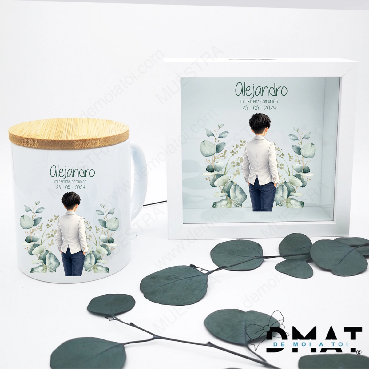 Regalo de comunión personalizado – Set de taza y hucha