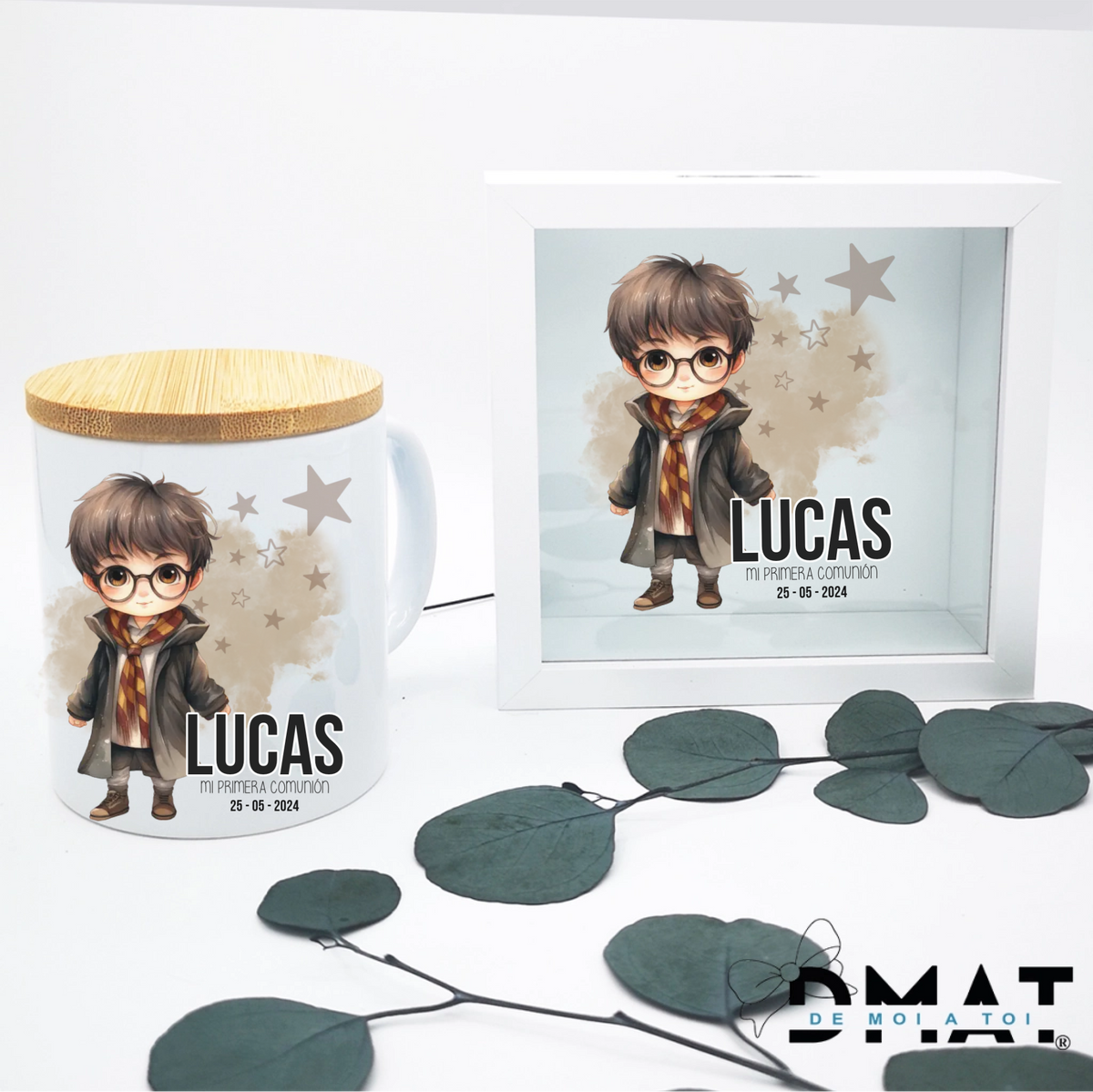 Regalo de comunión personalizado – Set de taza y hucha