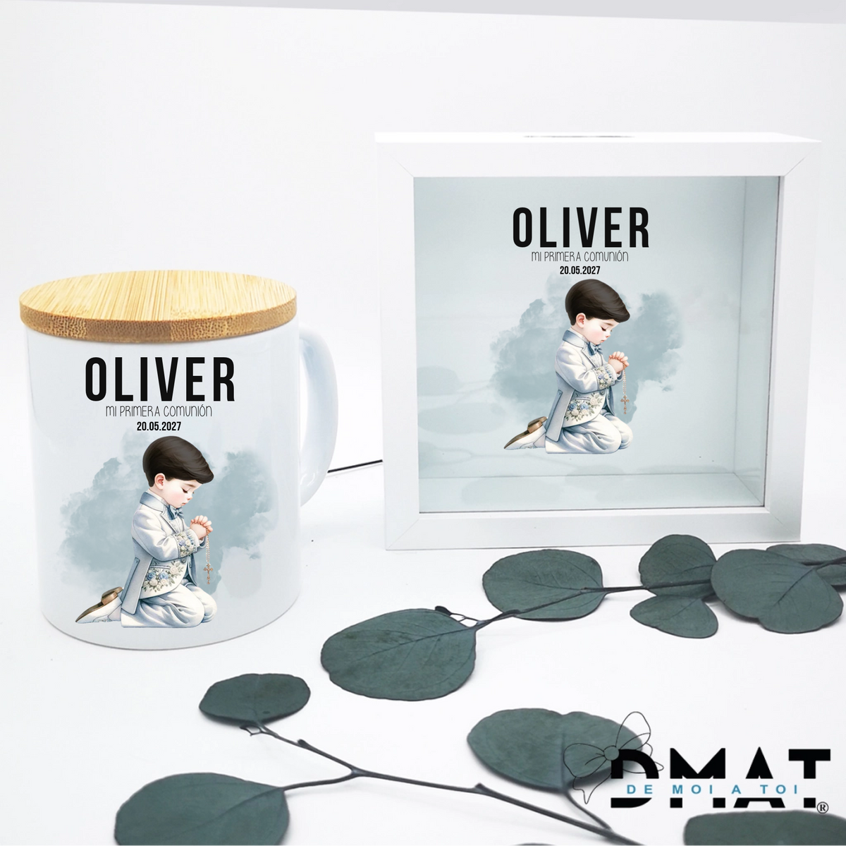 Regalo de comunión personalizado – Set de taza y hucha