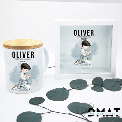Regalo de comunión personalizado – Set de taza y hucha