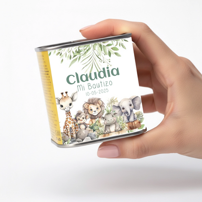 Latas de aceite personalizadas para bautizo y fiestas infantiles – Diseños editables