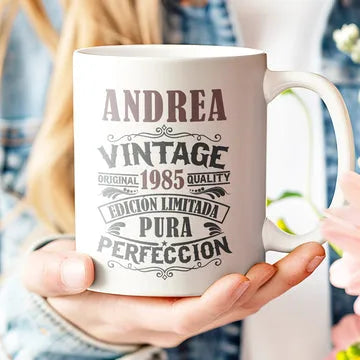 Taza personalizada cumpleaños Vintage