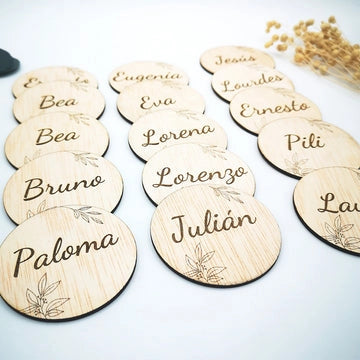 Marcasitos de madera personalizados a láser - de moi a toi