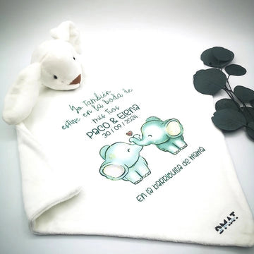 Mantita de apego personalizada para boda - DE MOI À TOI