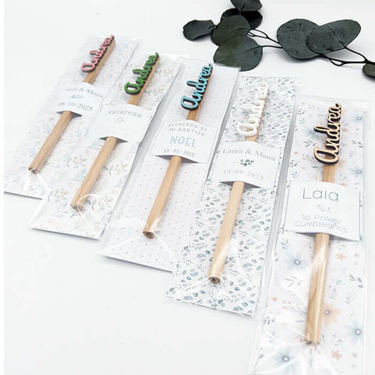 Bolsa de celofán con cartón personalizado