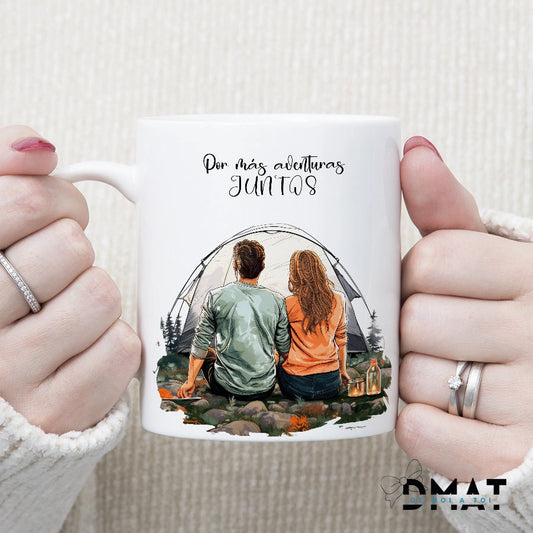 Taza personalizada enamorados aventureros