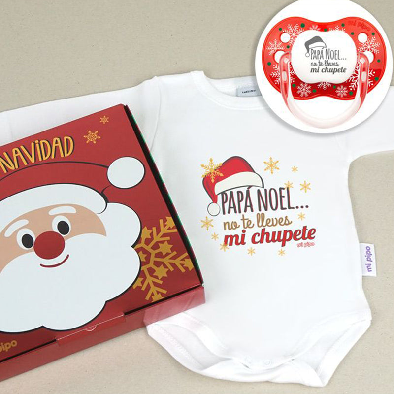 Body y chupete navidad original y divertido - regalo navideño embarazadas y bebés mi pipo - De moi à toi
