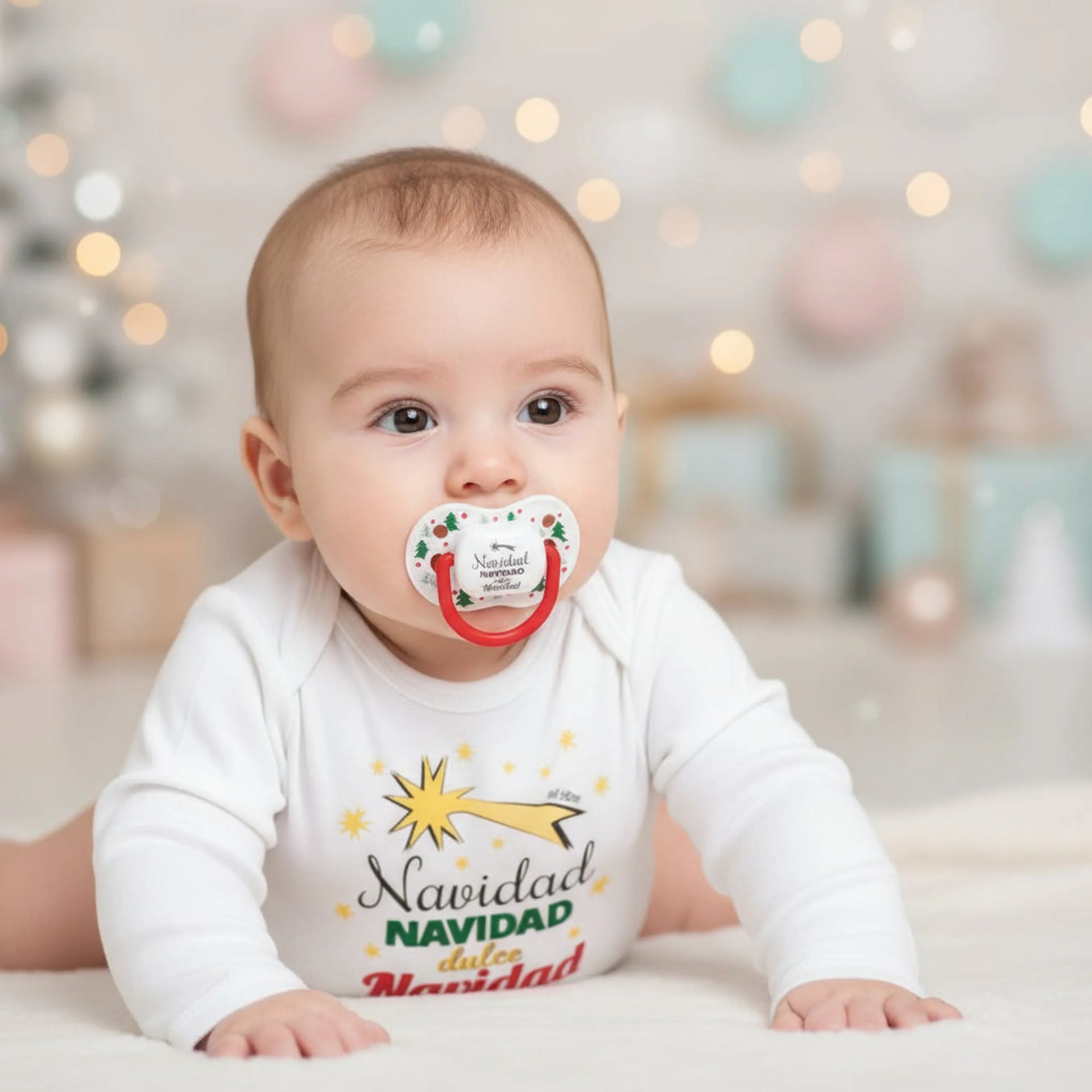Cajita de reglao para bebés con body y chupete dulce navidad - de moi a toi