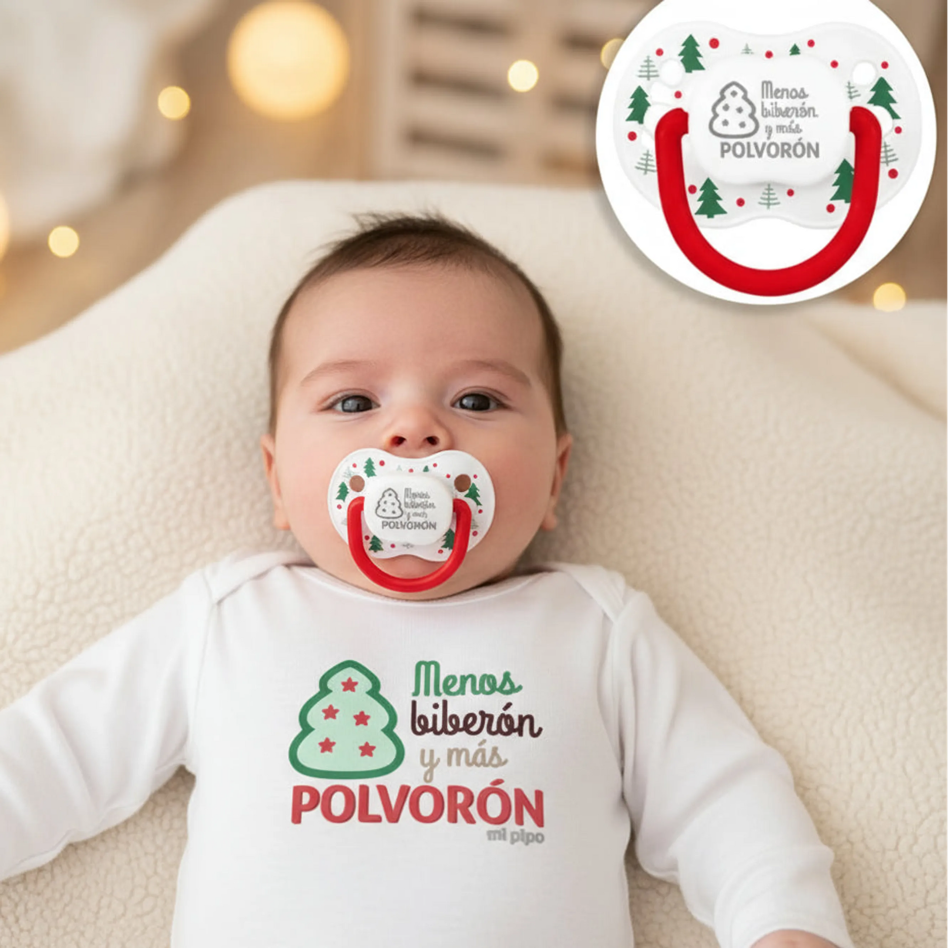 Set de regalo navidad body y chupete divertido - De moi a toi
