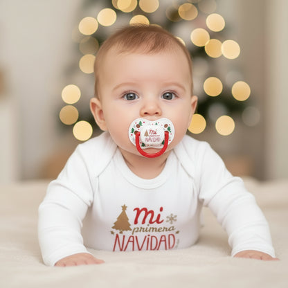 Set de regalo mi primera navidad - Body y Chupete personalizad- De moi a toi
