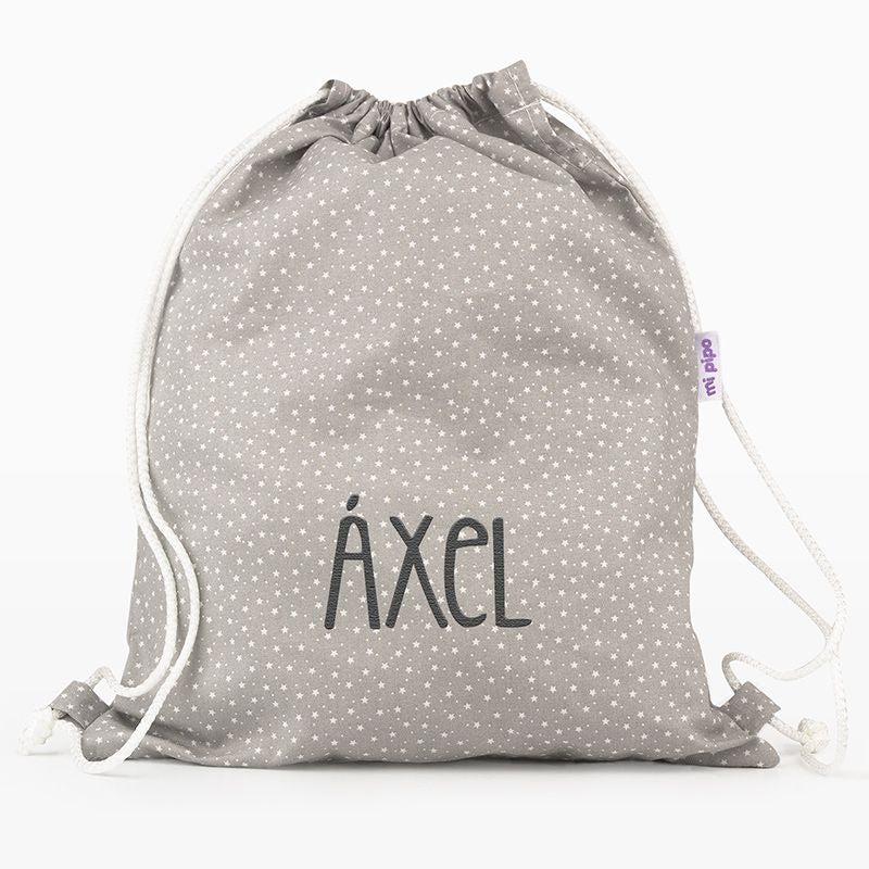 Bolsa de tela personalizada con nombre para preescolar