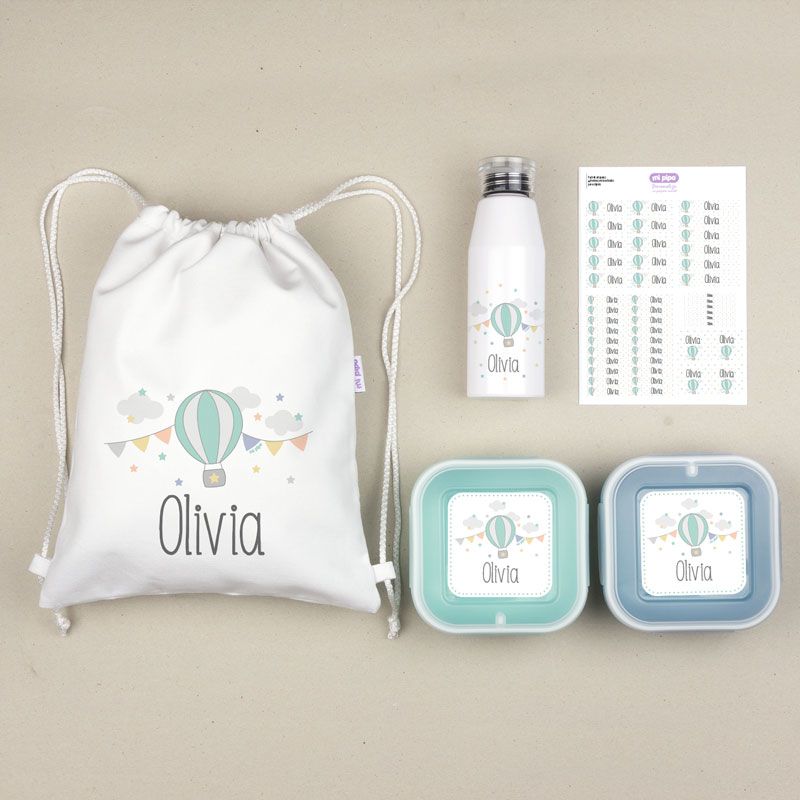 Set escolar personalizado con nombre para niños y niñas