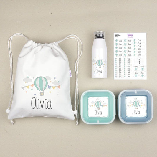 Set escolar personalizado con nombre para niños y niñas