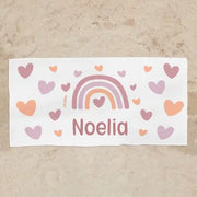 Toalla infantil personalizada con nombre estampado arcoiris