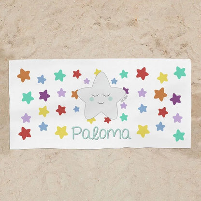 Toalla de baño infantil personalizada con nombre para niño.