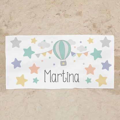 Toalla de baño infantil personalizada con nombre para niño.