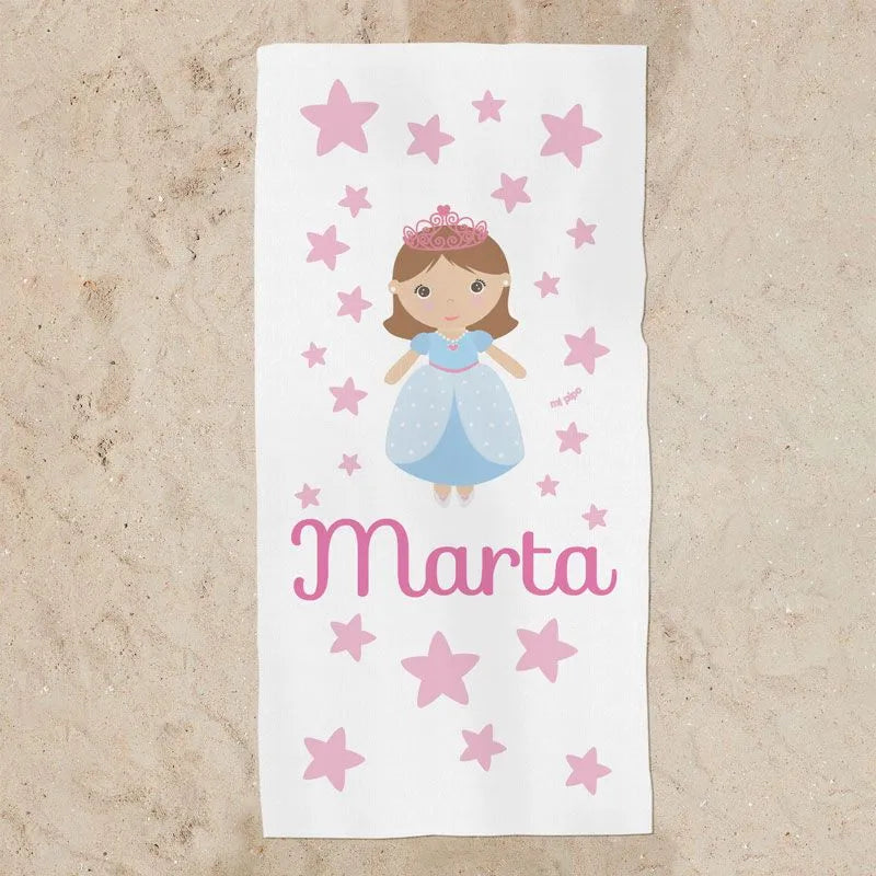 Toalla de baño infantil personalizada con nombre para niño.