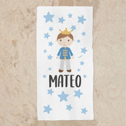 Toalla de baño infantil personalizada con nombre para niño.