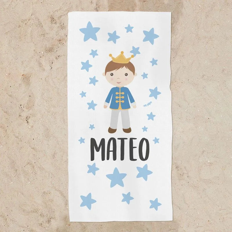 Toalla de baño infantil personalizada con nombre para niño.