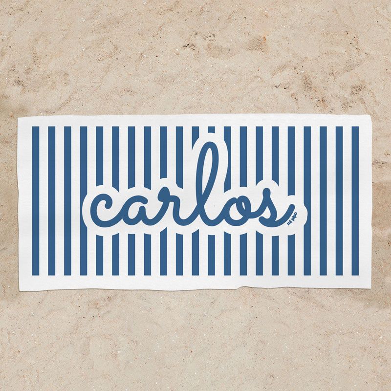 Toalla infantil personalizada con nombre estampado marino niño