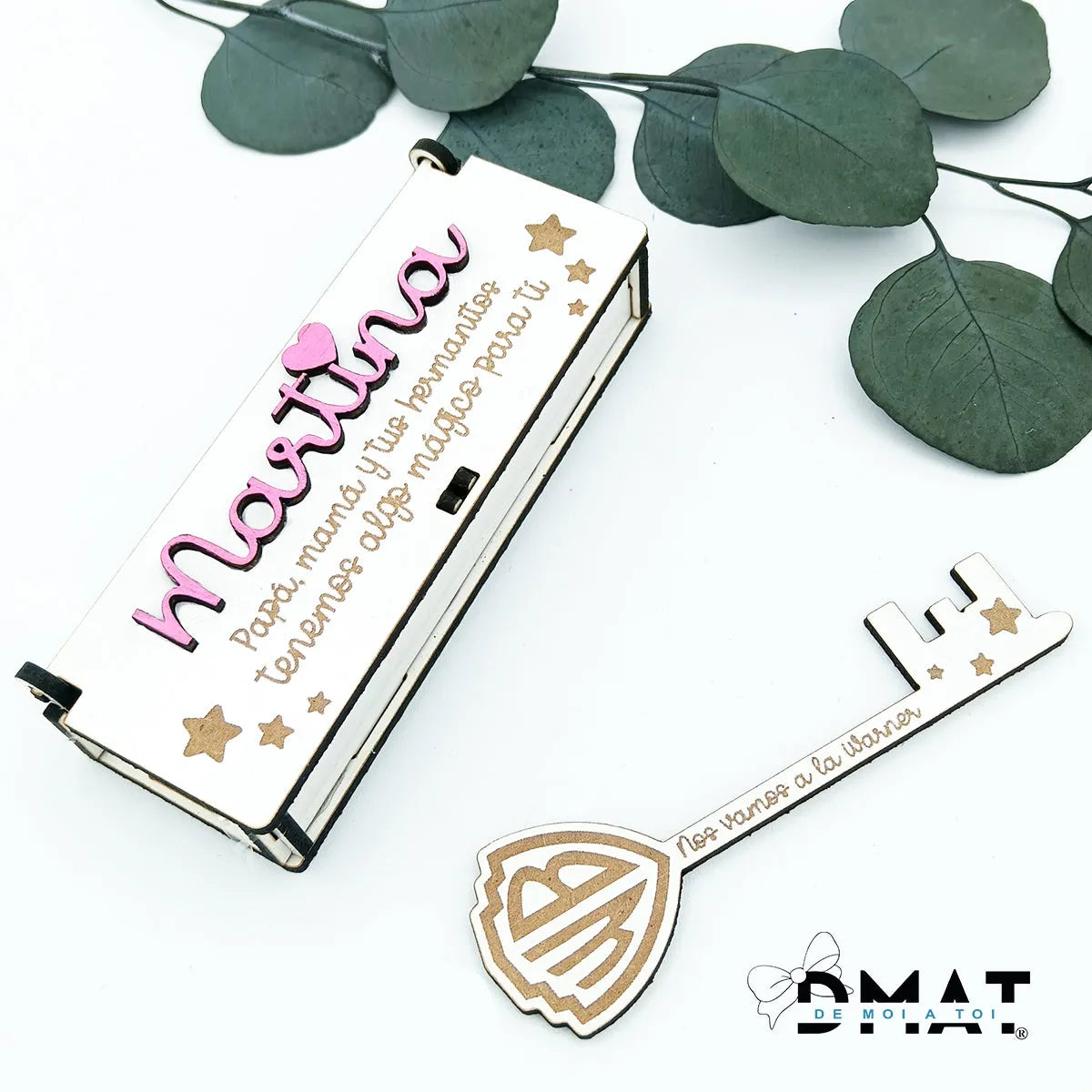 Llave mágica de madera para regalar parque warner - de moi a toi