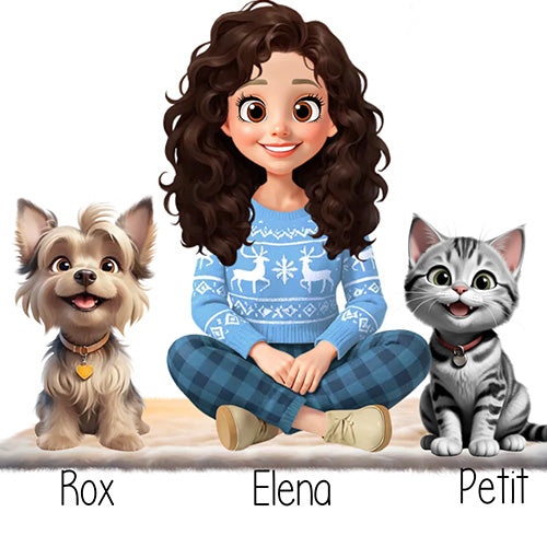 Bola de Navidad acrílica personalizada con dibujos editables Ohana