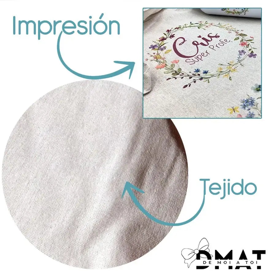 Bolsa de tela personalizada con NOMBRES HUELLAS