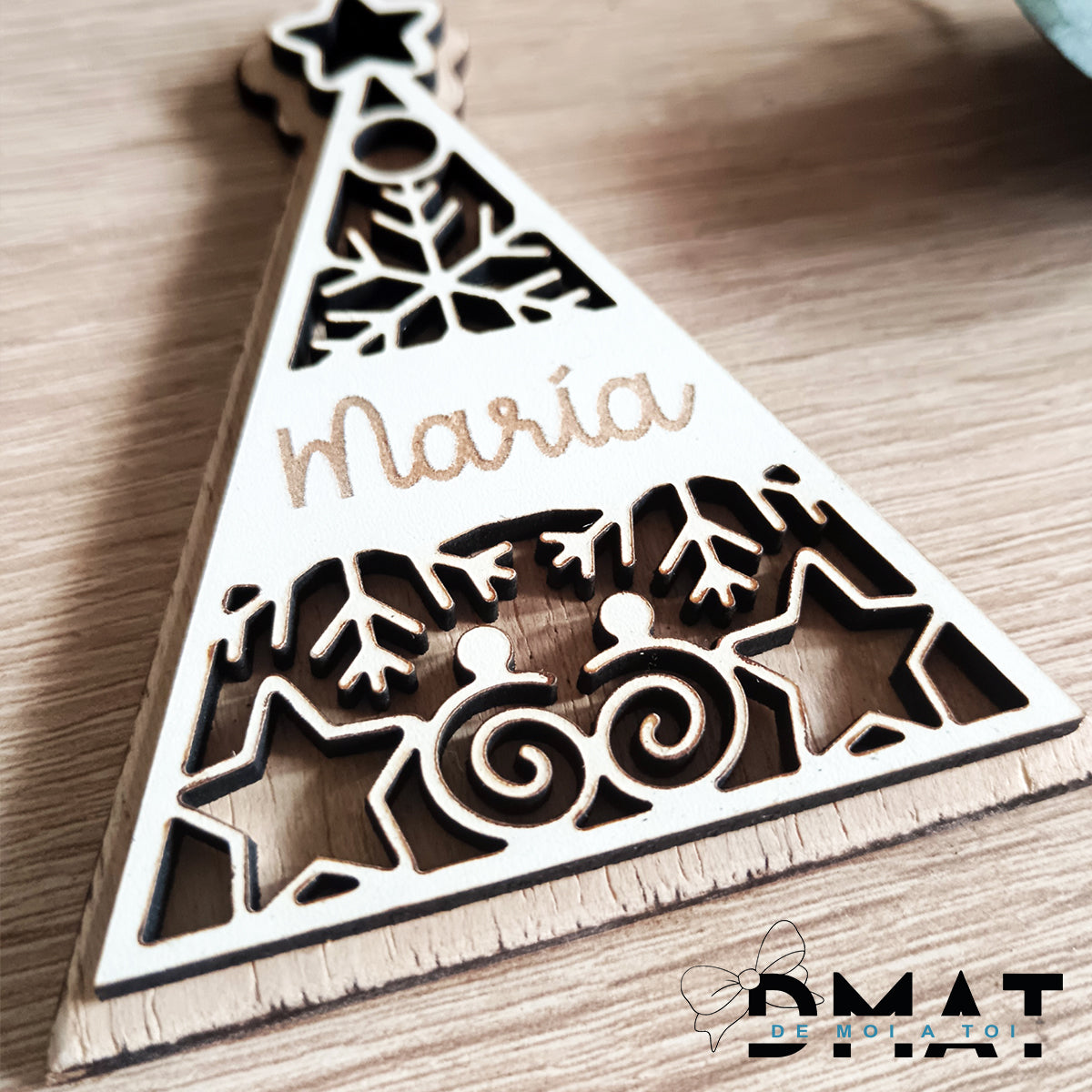 Detallitos navideños decorativos personalizados en madera - De moi a toi