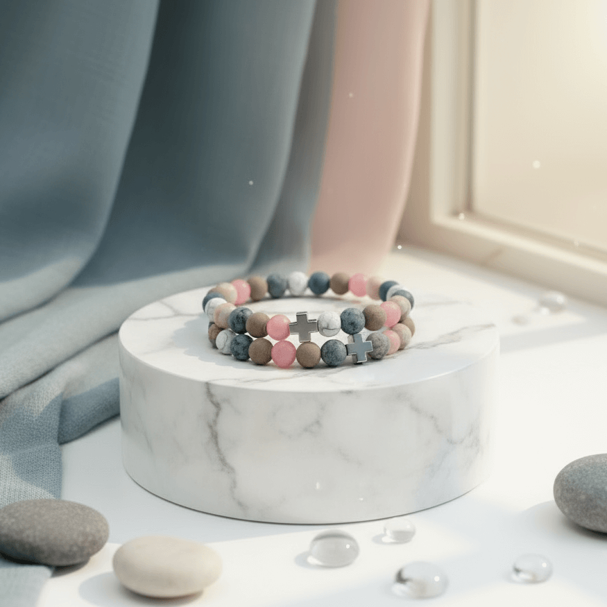 Pulseras de piedras naturales Armonía – Set de 2 pulseras