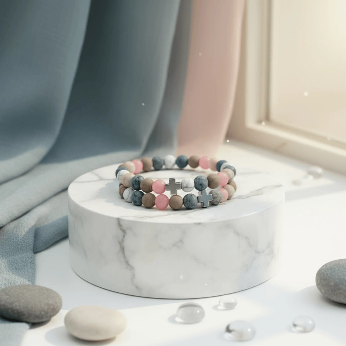 Pulseras de piedras naturales Armonía – Set de 2 pulseras