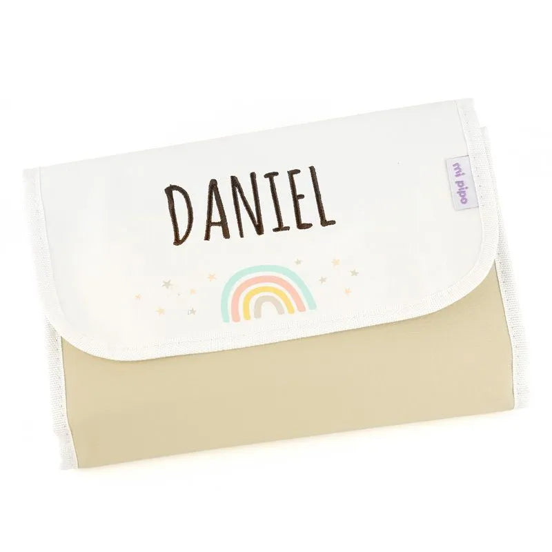 Portapañales personalizado con nombre bordado para bebé
