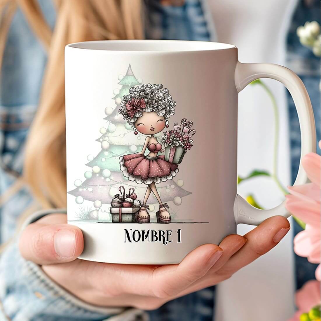 taza personalizada chica navideña pin-up – regalo original – De moi à toi  
