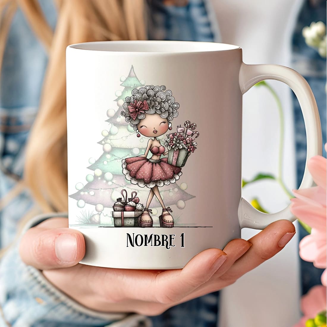 taza personalizada chica navideña pin-up – regalo original – De moi à toi  