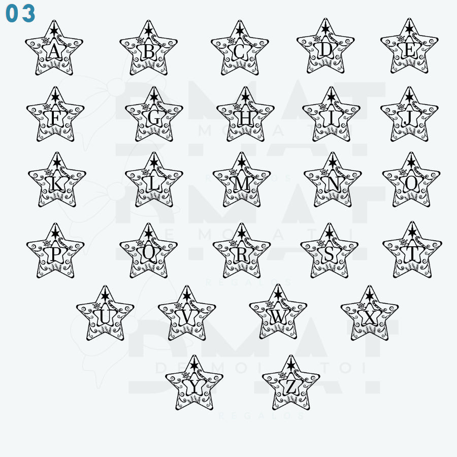 Estrella de navidad grabada en piedra pizarra